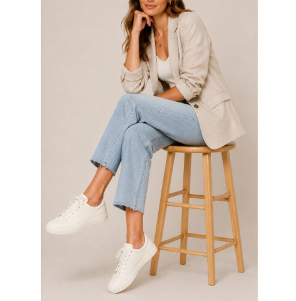 Joie Women's White Lace Up Leather Harvard Sneaker Shoes Size 6.5M